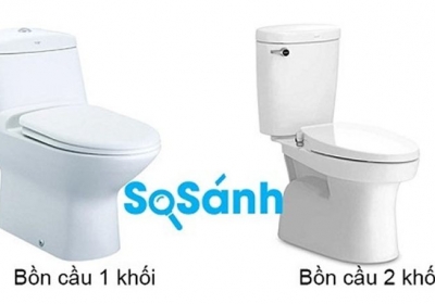 SO SÁNH BỒN CẦU 1 KHỐI VÀ 2 KHỐI